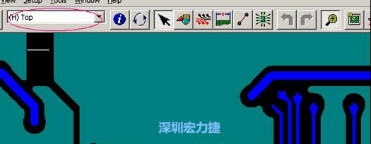 如果圖形像下圖一樣無(wú)法顯示鉆孔，只須圖（186）將紅色圈住的活動(dòng)層改為當(dāng)前顯示層即可。